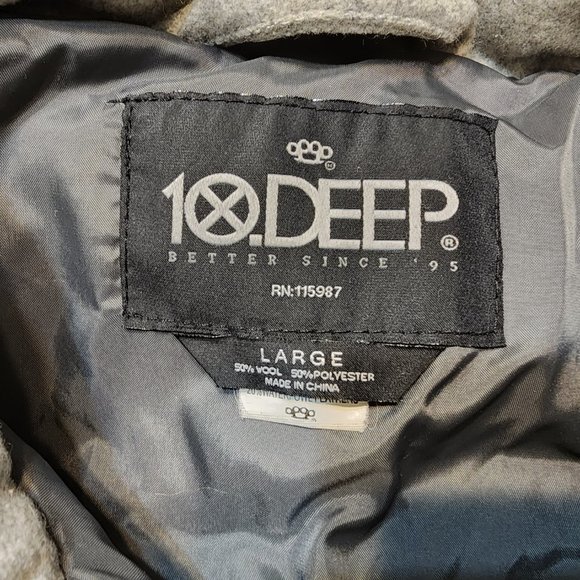 10 Deep Men's Puffer Vest Jacket, Grey, Size L,Wool Blend, Outdoor, Casual. - Picture 2 of 16